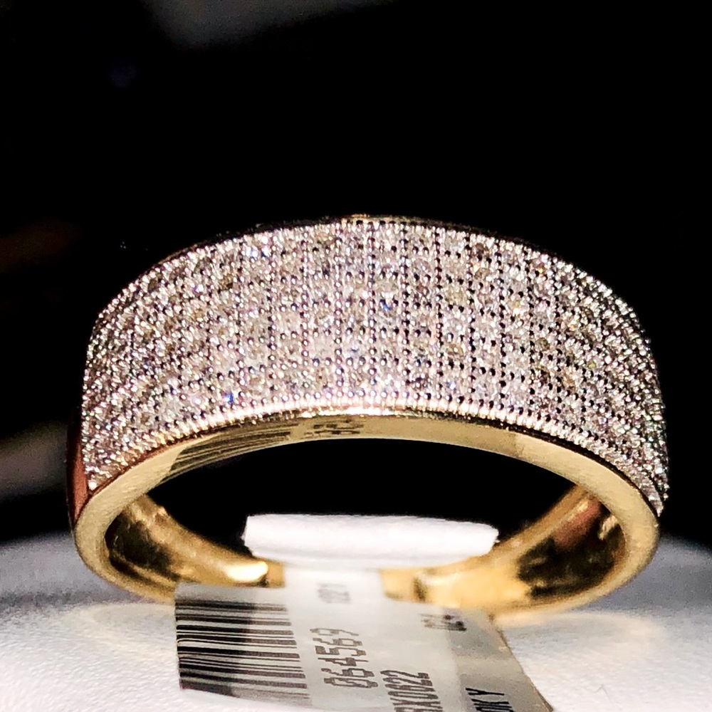 10k solid gold real Diamond men wedding band free appraisal NOT CZ NOT PLATED!